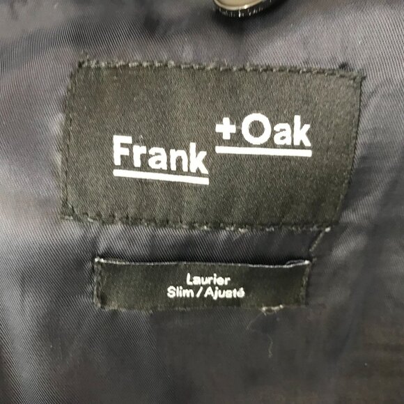 FRANK + OAK ~ MENS 42 ~ NAVY BLUE WOOL BLAZER JACKET - Picture 8 of 8